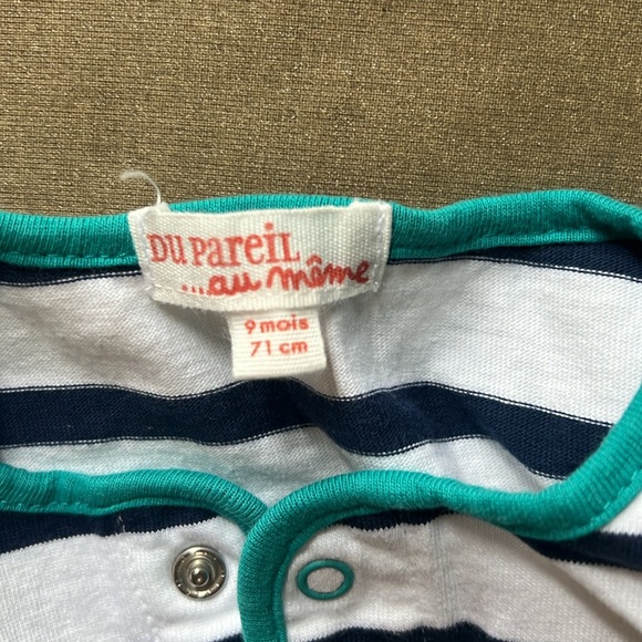 Baby boy romper never worn Du pareil. 9 months. 71 cm. From Milano-ITALY - Picture 6 of 6